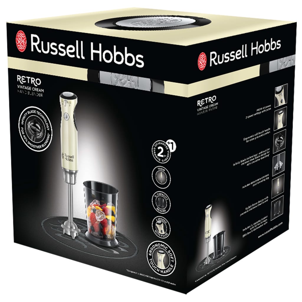 Russell Hobbs Mixeur plongeant Retro Crème 700 W