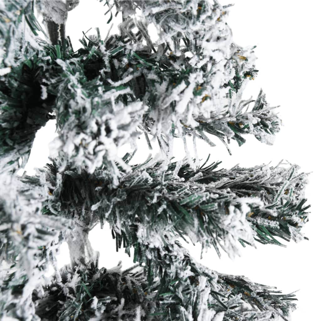 vidaXL Demi sapin de Noël artificiel mince avec neige floquée 120 cm