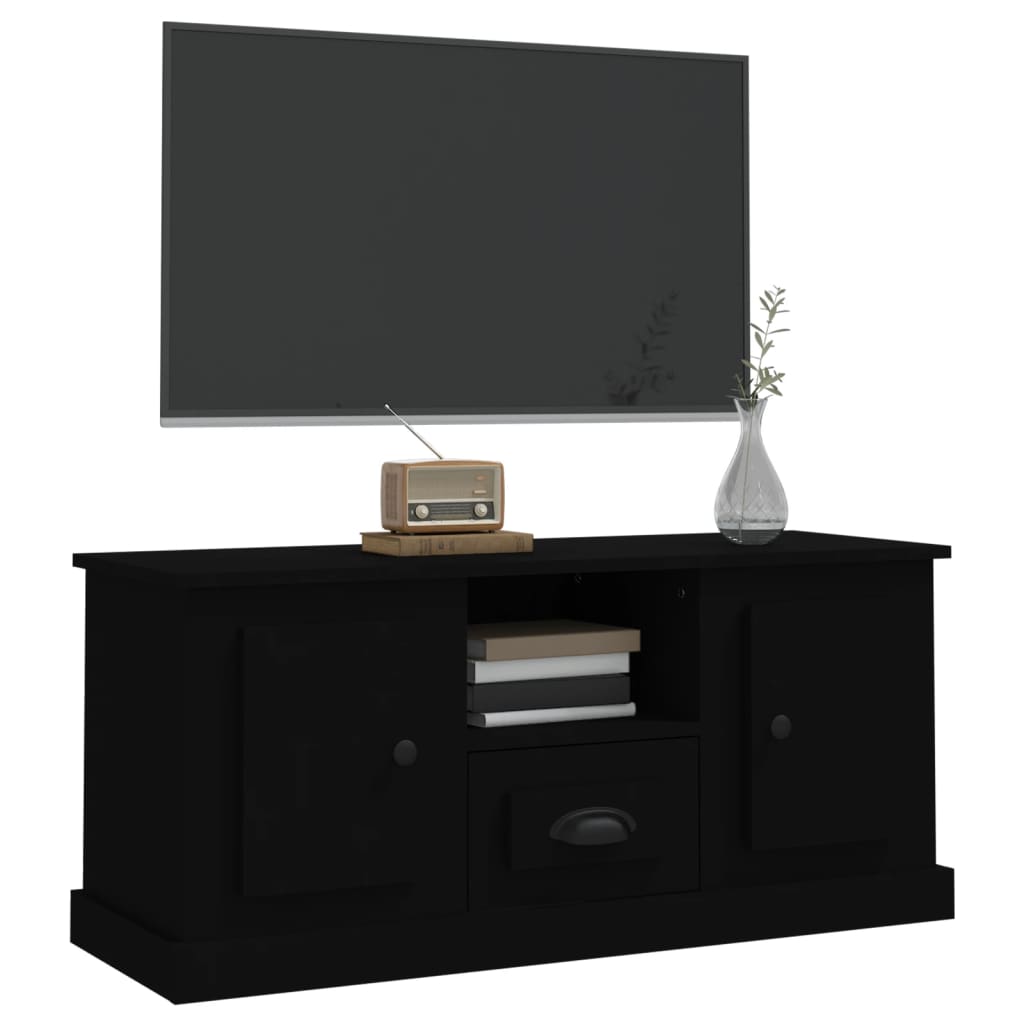 vidaXL Meuble TV noir 100x35,5x45 cm bois d'ingénierie