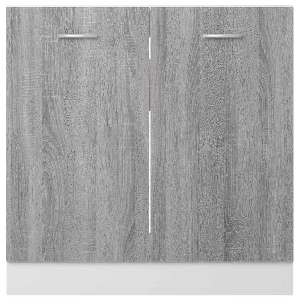 vidaXL Armoire de plancher d'évier Sonoma gris 80x46x81,5 cm