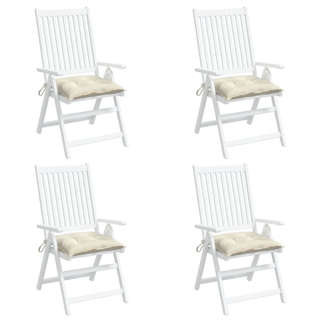 vidaXL Coussins de chaise lot de 4 blanc crème 50x50x7 cm tissu oxford