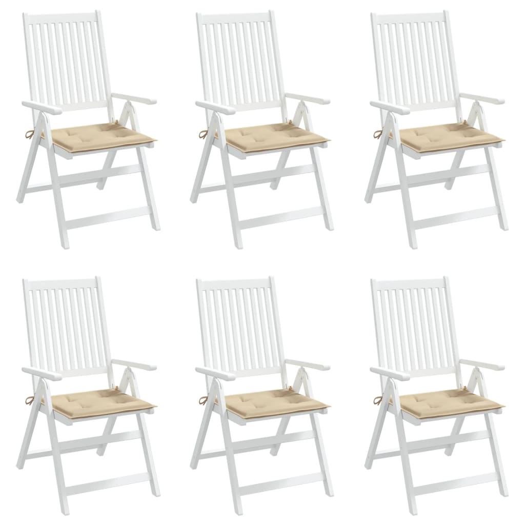 vidaXL Coussins de chaise de jardin 6 pcs beige 50x50x3cm tissu oxford