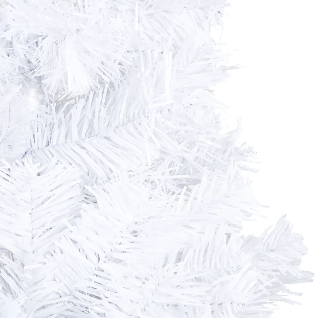 vidaXL Arbre de Noël artificiel pré-éclairé et boules blanc 120 cm PVC