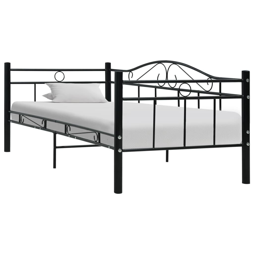 vidaXL Cadre de lit de repos Noir Métal 90 x 200 cm