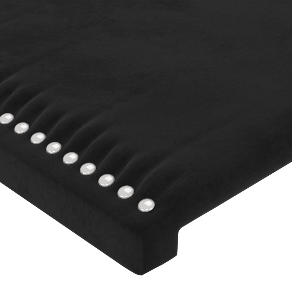 vidaXL Tête de lit à LED Noir 203x16x118/128 cm Velours