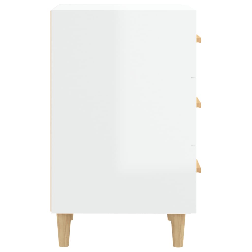 vidaXL Table de chevet blanc brillant 40x40x66 cm bois d'ingénierie