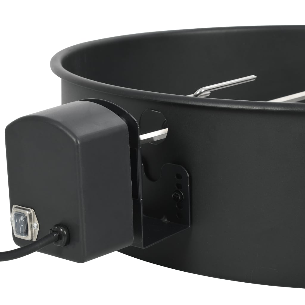 vidaXL Kit d'anneau de rôtissoire de barbecue 57 cm Noir