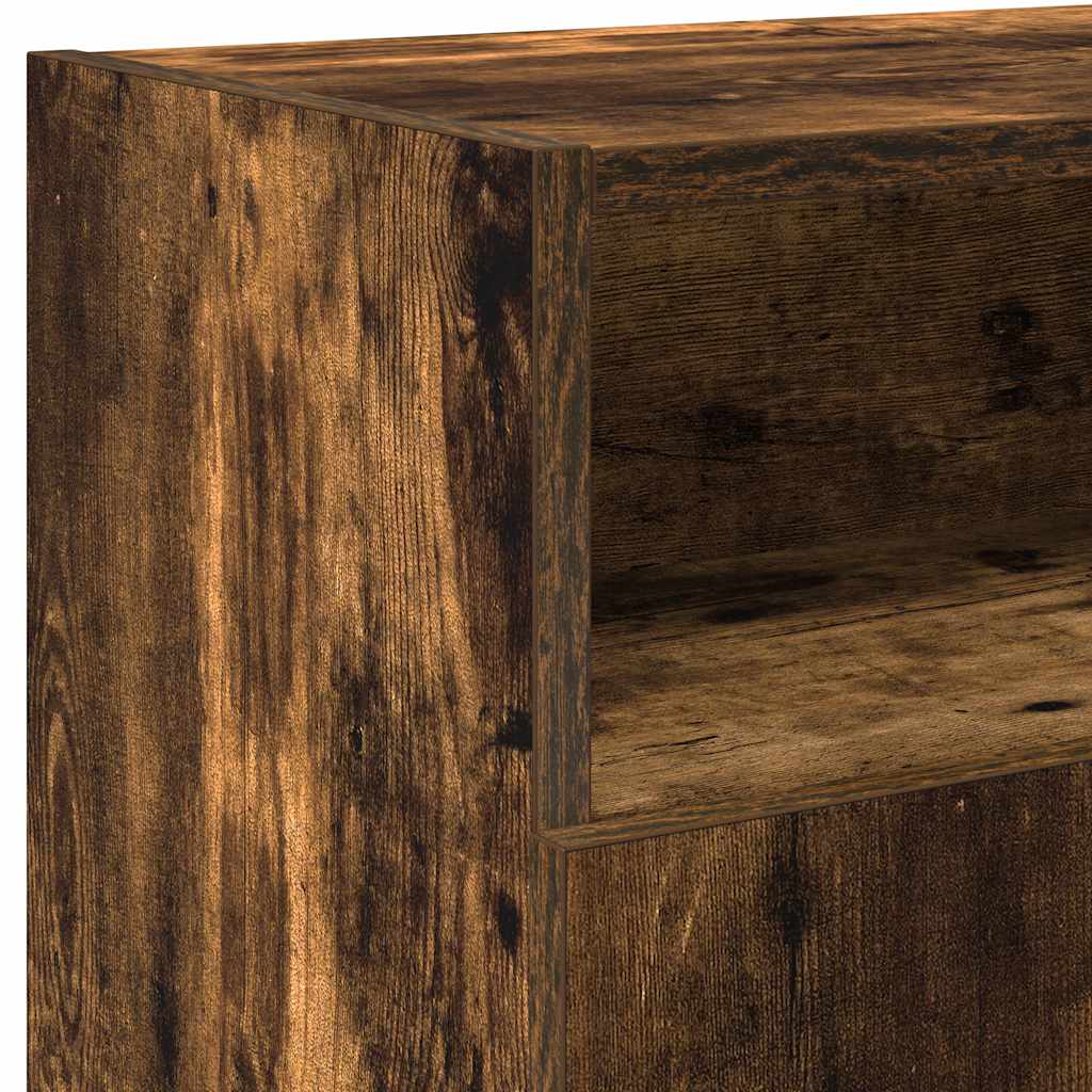 vidaXL Meuble TV avec lumières LED Chêne fumé 120x30x50 cm