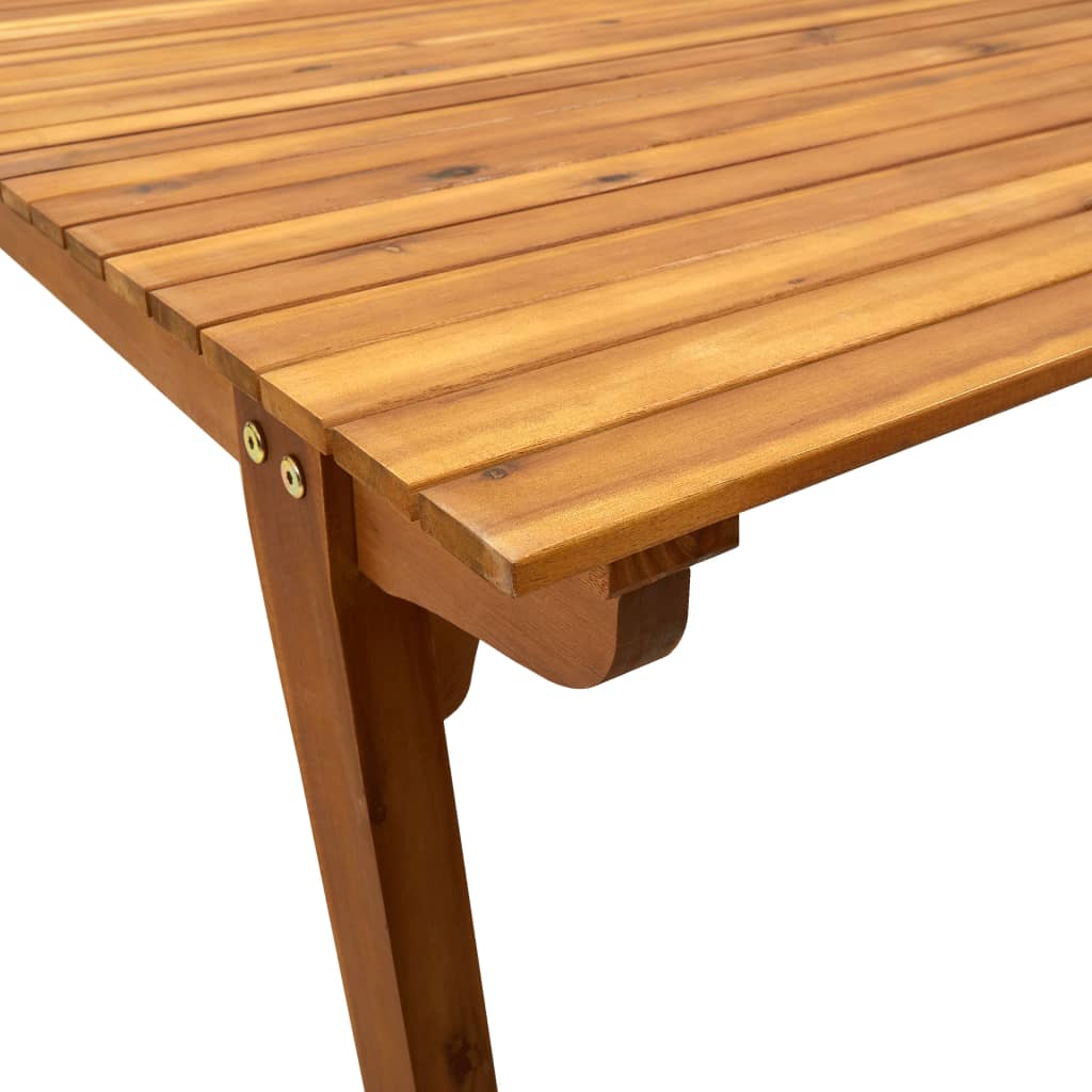 vidaXL Table de jardin 201,5x100x75 cm Bois d'acacia massif