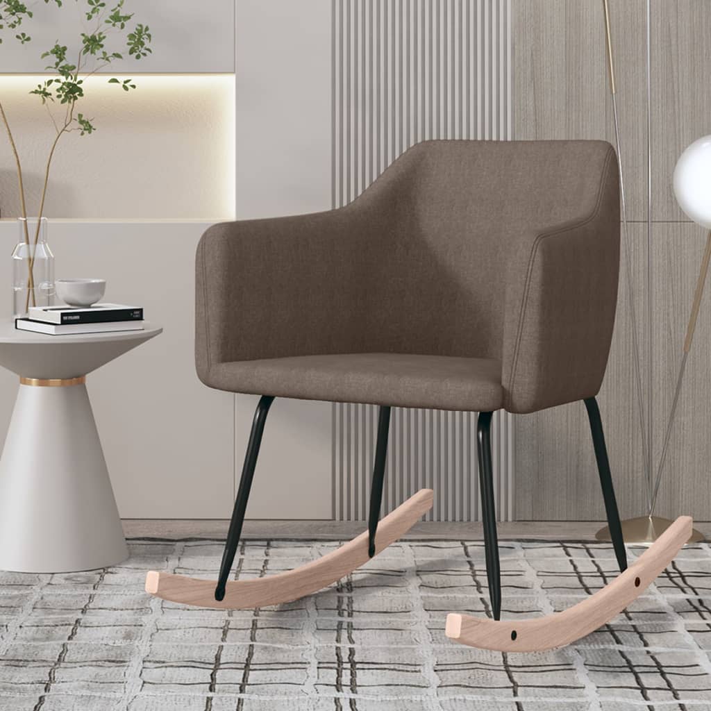 vidaXL Chaise à bascule Taupe Tissu