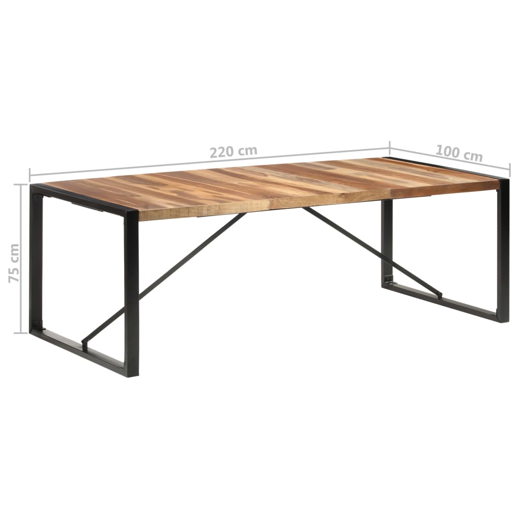 vidaXL Table de salle à manger 220x100x75 cm Bois solide