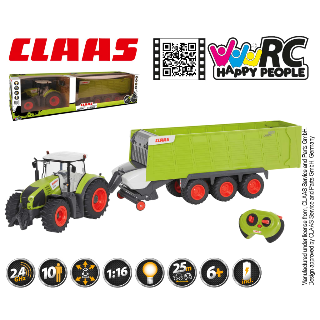 CLAAS Tracteur jouet avec remorque AXION870 et CARGOS9600 1:16