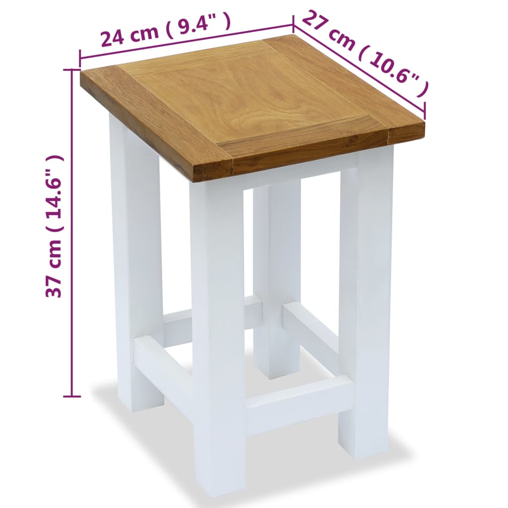 vidaXL Tables d'appoint 2 pcs 27 x 24 x 37 cm bois de chêne massif