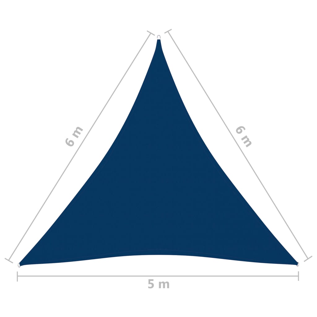 vidaXL Voile de parasol Tissu Oxford triangulaire 5x6x6 m Bleu