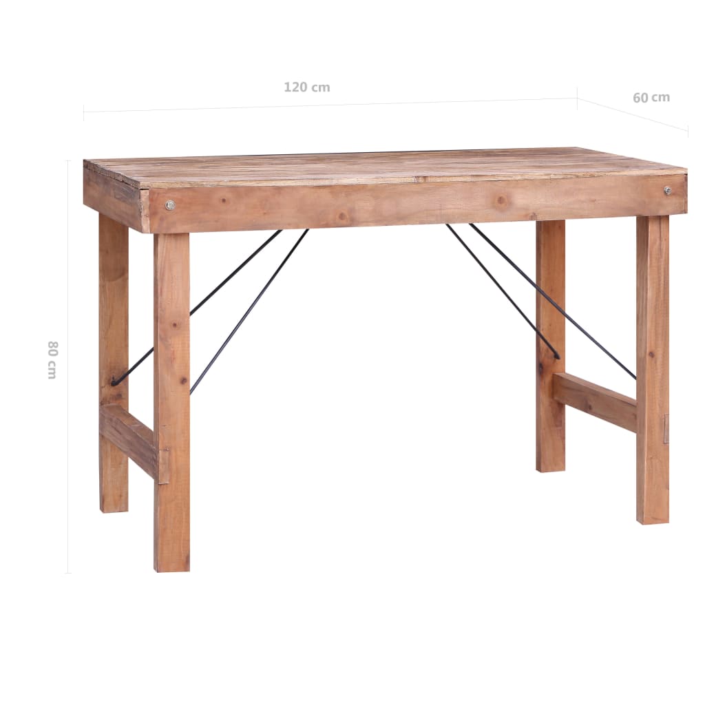 vidaXL Table de salle à manger 120x60x80cm Bois de récupération solide