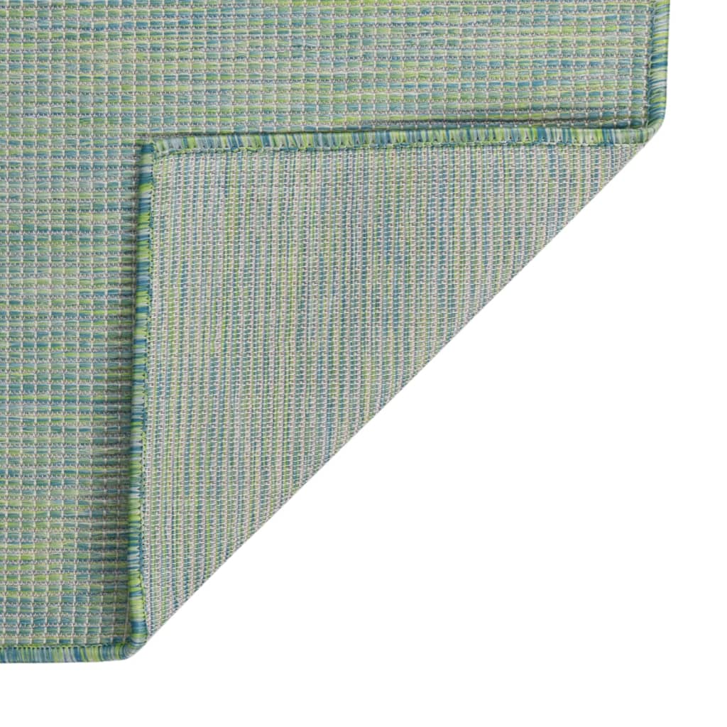 vidaXL Tapis à tissage plat d'extérieur 120x170 cm Turquoise