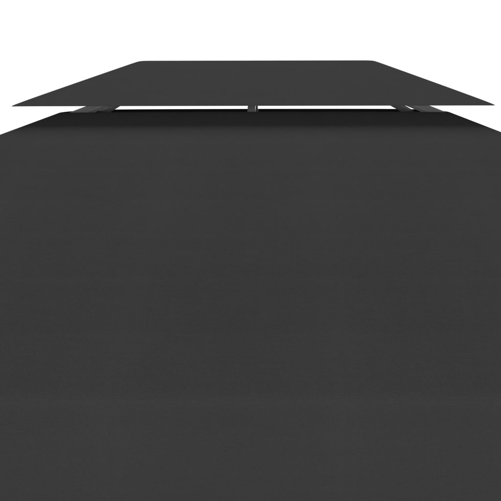 vidaXL Toile de toit de belvédère 2 niveaux 310 g/m² 4x3 m Noir