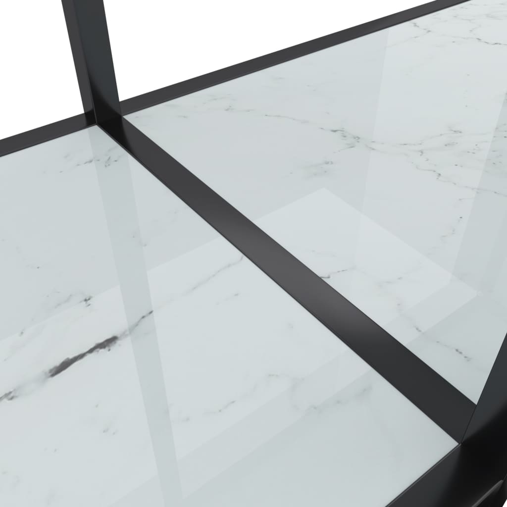 vidaXL Table console Blanc 180x35x75,5 cm Verre trempé