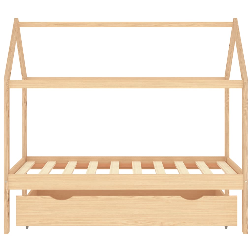 vidaXL Cadre de lit pour enfant et un tiroir bois pin massif 80x160 cm