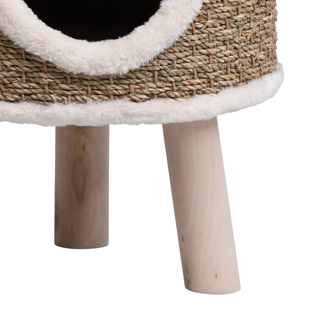 vidaXL Maison pour chat avec pieds en bois 41 cm Herbiers marins