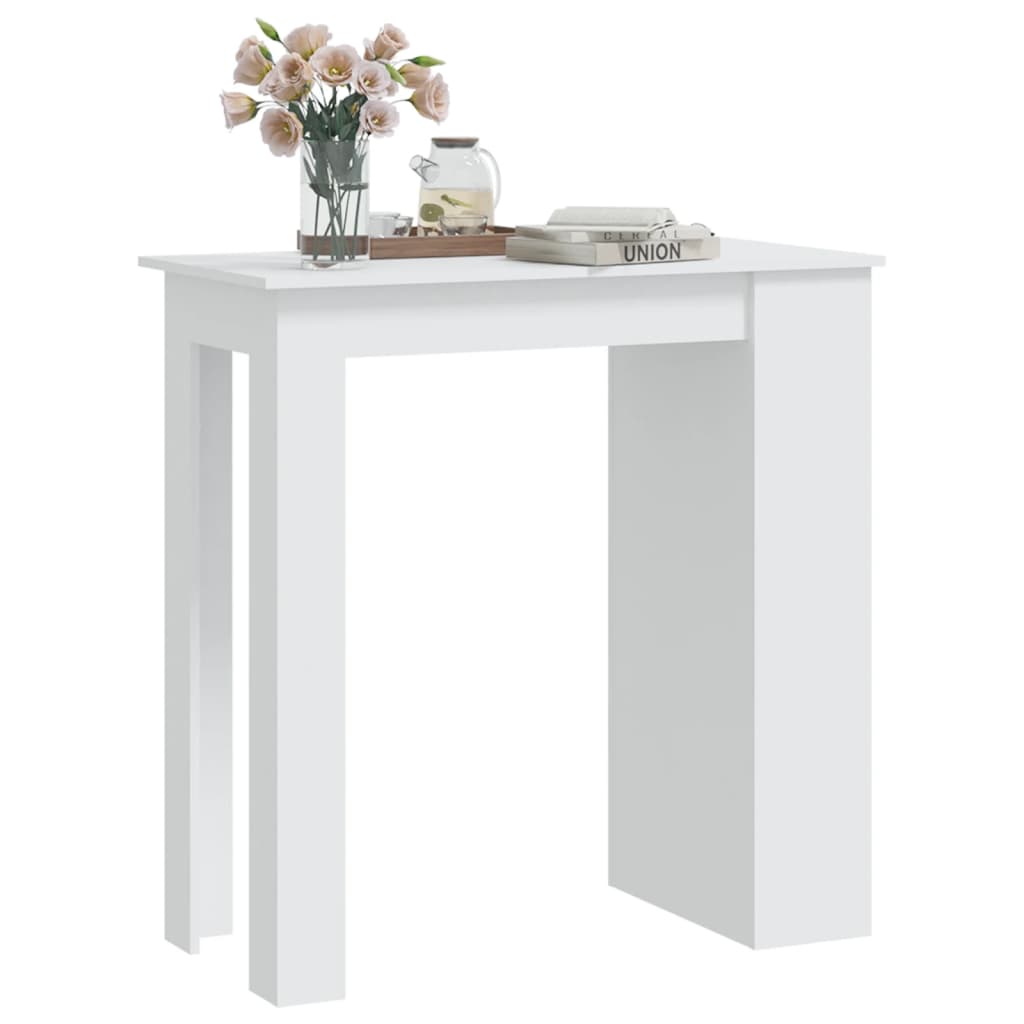 vidaXL Table de bar avec rangement Blanc 102x50x103,5 cm Aggloméré