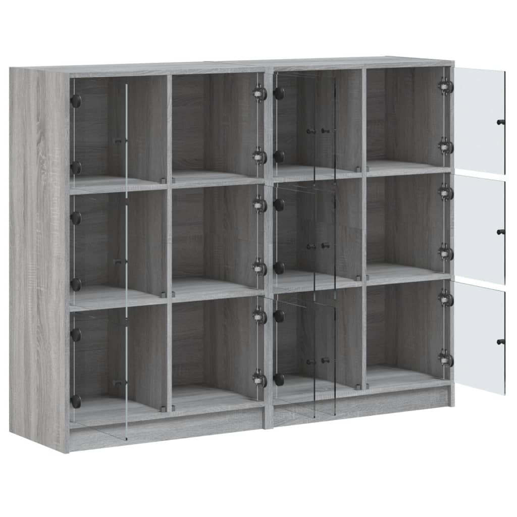 vidaXL Bibliothèque avec portes sonoma gris 136x37x109 cm