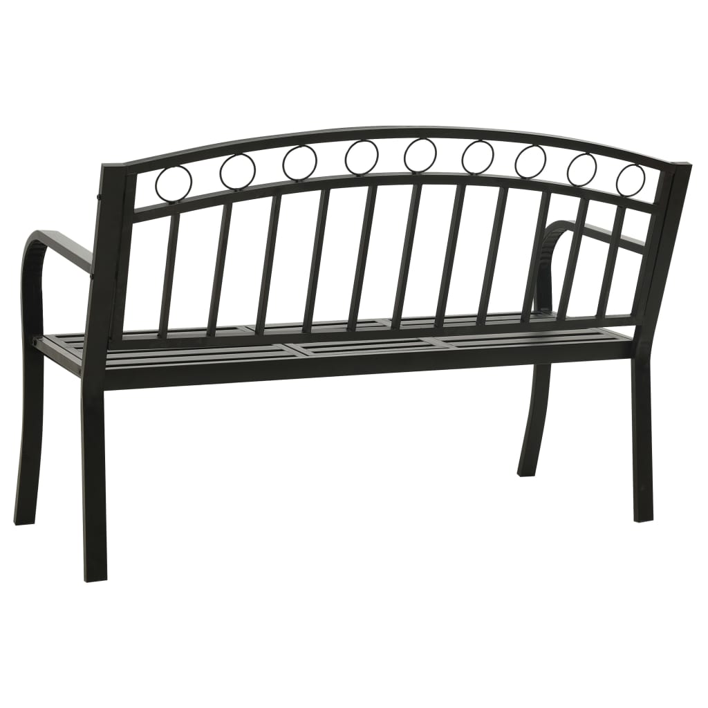 vidaXL Banc de jardin avec une table 125 cm Acier Noir