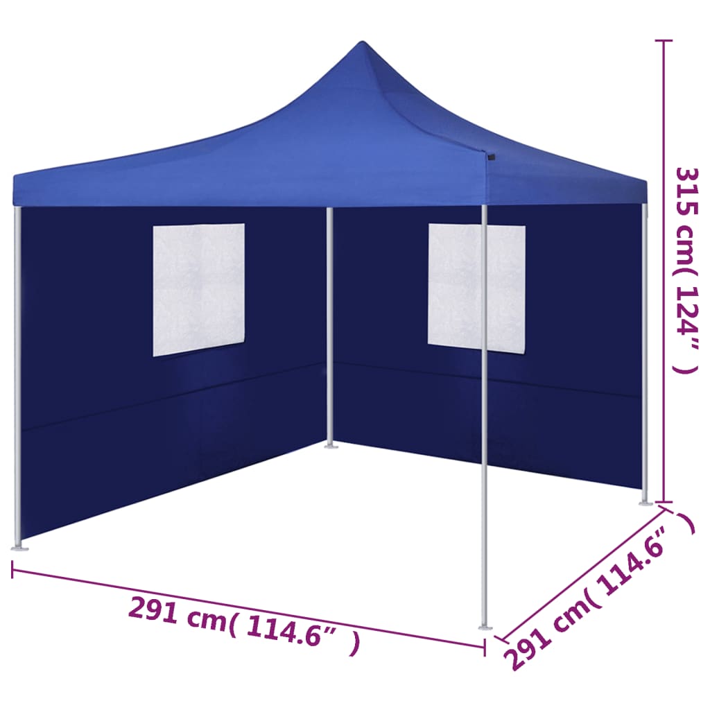vidaXL Tente pliable avec 2 parois 3 x 3 m Bleu