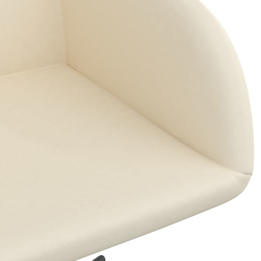 vidaXL Chaise pivotante de salle à manger Crème Velours