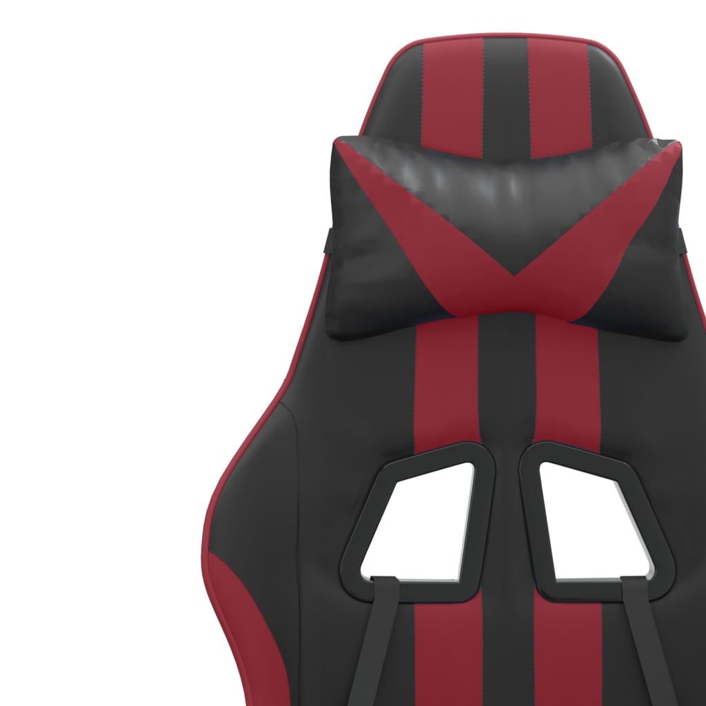 vidaXL Chaise de jeu pivotante Noir et rouge bordeaux Similicuir