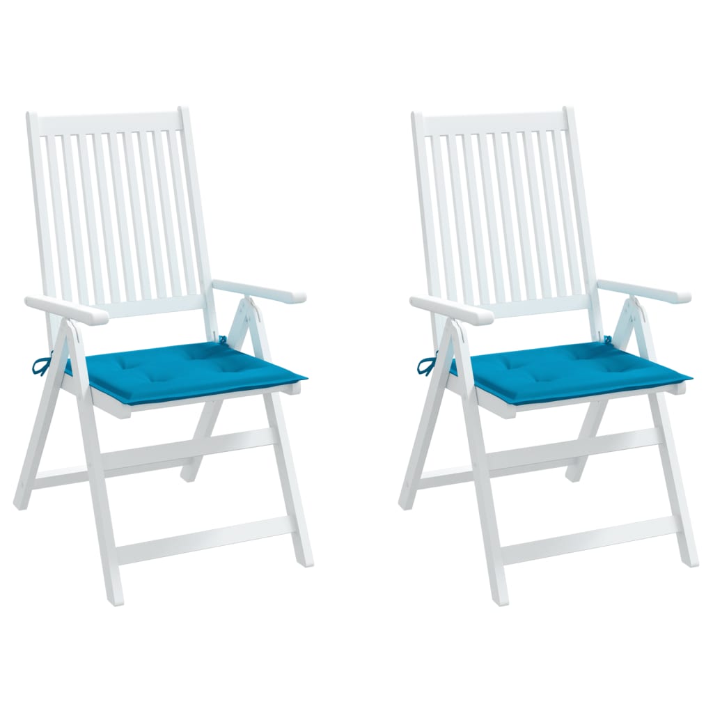 vidaXL Coussins de chaise de jardin 2 pcs Bleu 50x50x3 cm