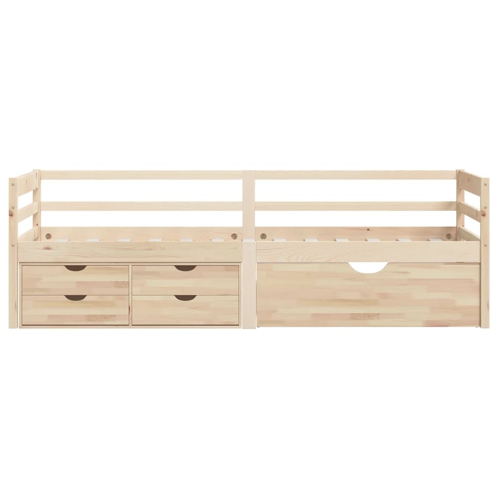 vidaXL Cadre de lit avec tiroirs et armoire Bois de pin 90x200 cm