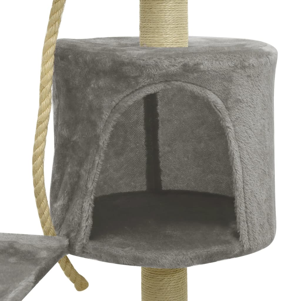 vidaXL Arbre à chat avec griffoirs en sisal Gris 120 cm