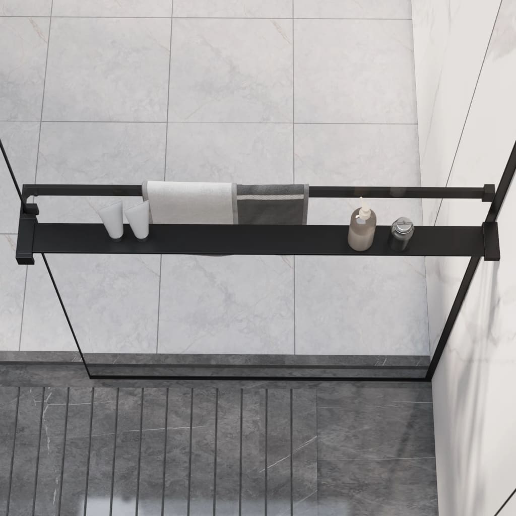 vidaXL Étagère de douche pour paroi de douche à l'italienne Noir 80 cm