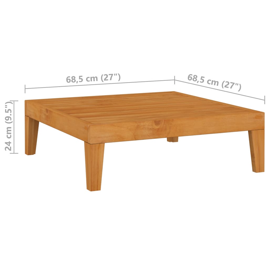 vidaXL Table de jardin 68,5x68,5x24 cm Bois d'acacia massif