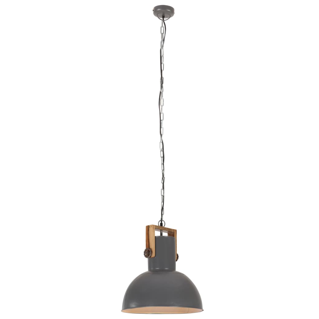 vidaXL Lampe suspendue industrielle 25 W Gris Rond Manguier 42 cm E27