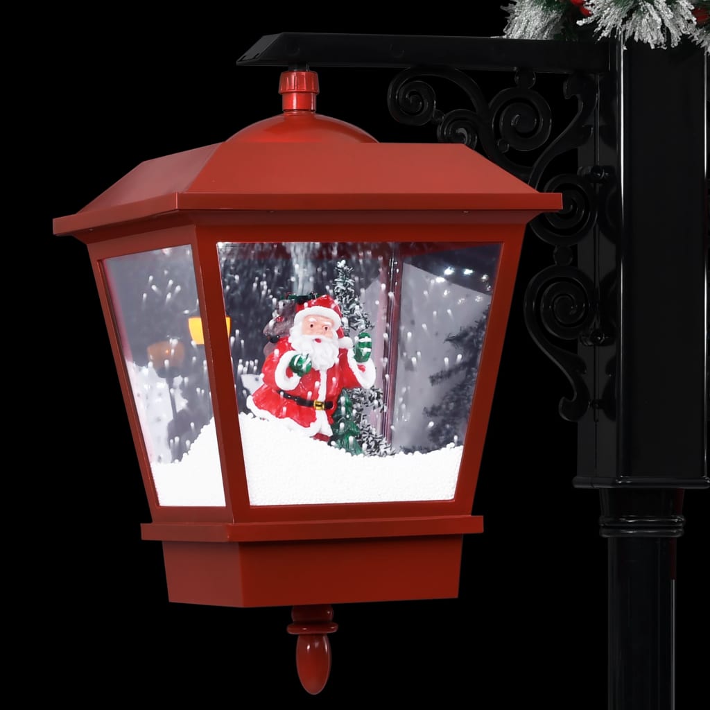 vidaXL Lampadaire de Noël avec Père Noël Noir et rouge 81x40x188cm PVC