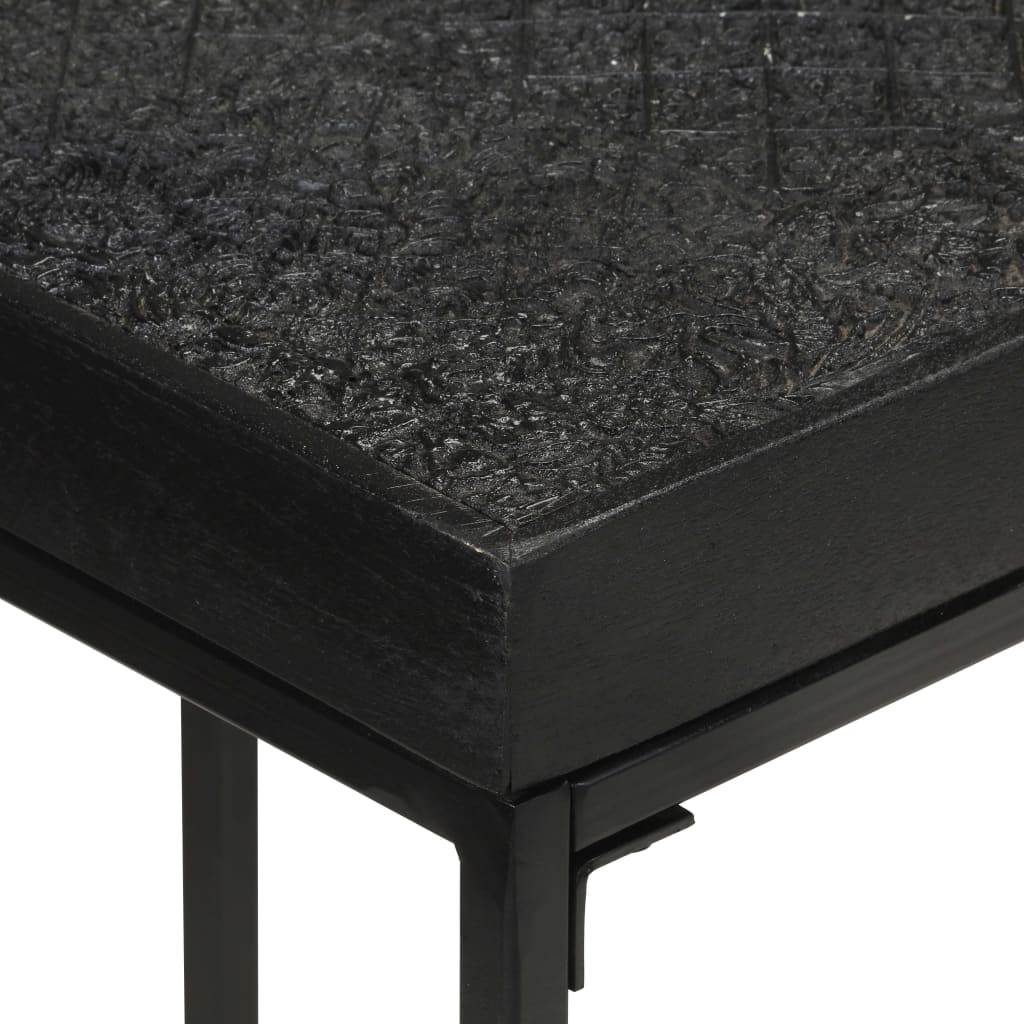 vidaXL Table console Noir 110x35x76 cm Bois d'acacia et de manguier