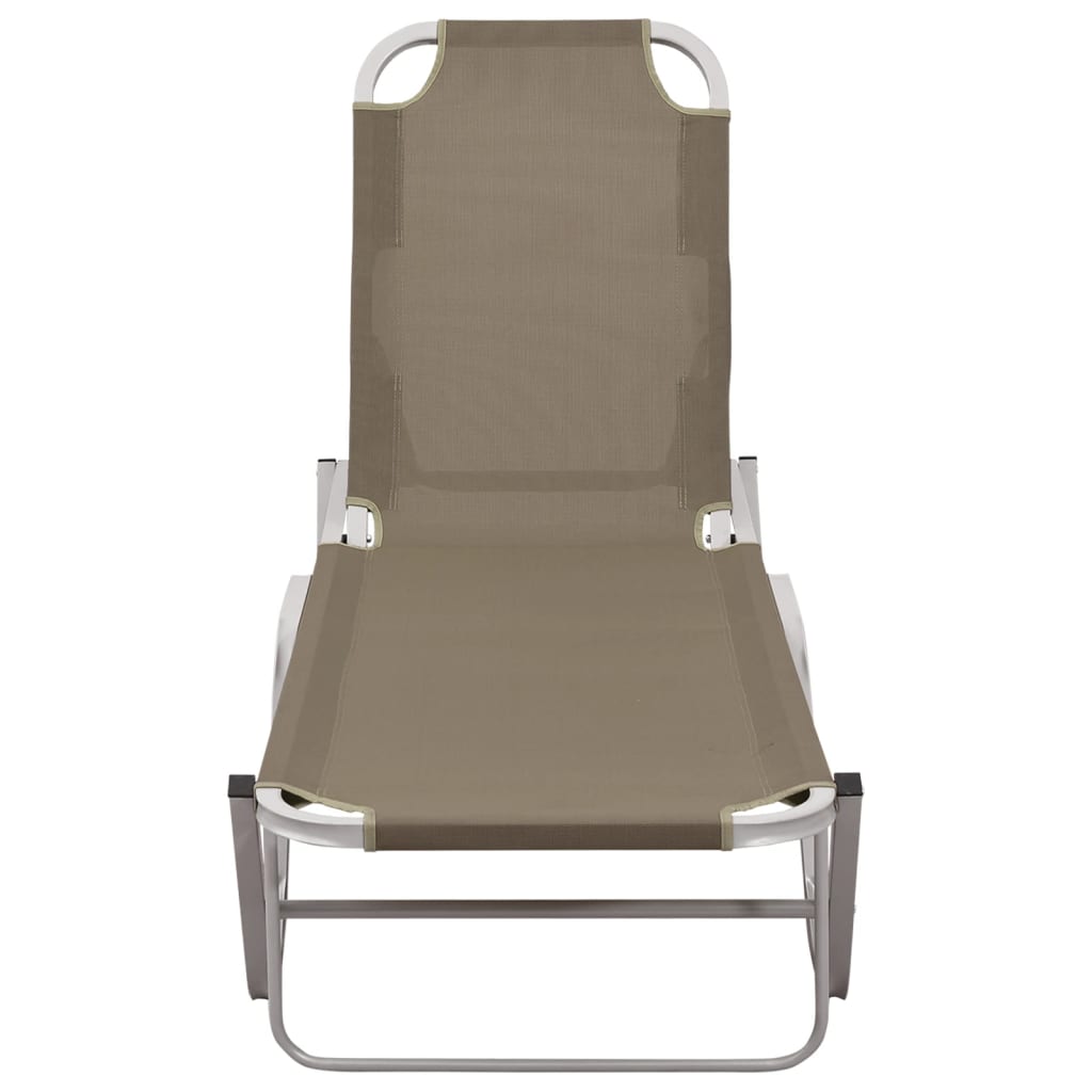 vidaXL Chaise longue aluminium et textilène taupe