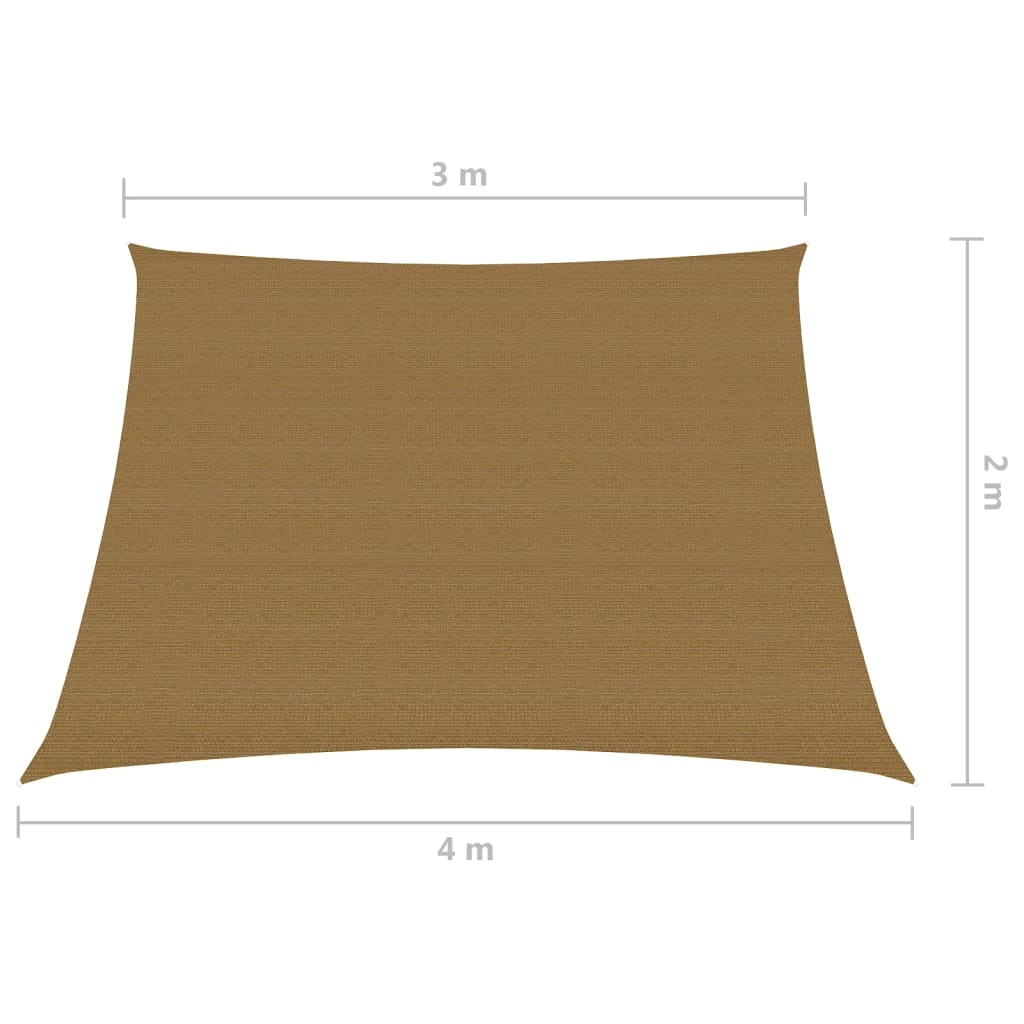vidaXL Voile d'ombrage 160 g/m² Taupe 3/4x2 m PEHD
