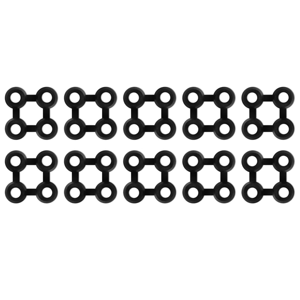 vidaXL Connecteurs de tapis 10 pcs caoutchouc noir