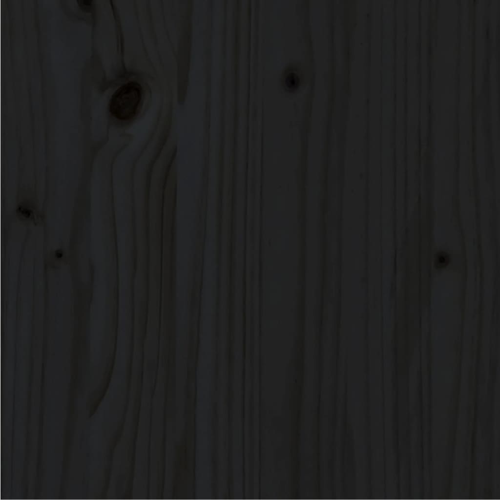 vidaXL Cadre de lit Noir Bois de pin massif 90x200 cm