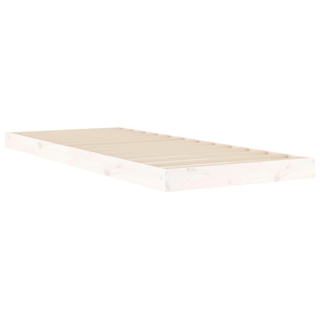 vidaXL Cadre de lit blanc 75x190 cm petit simple bois massif de pin