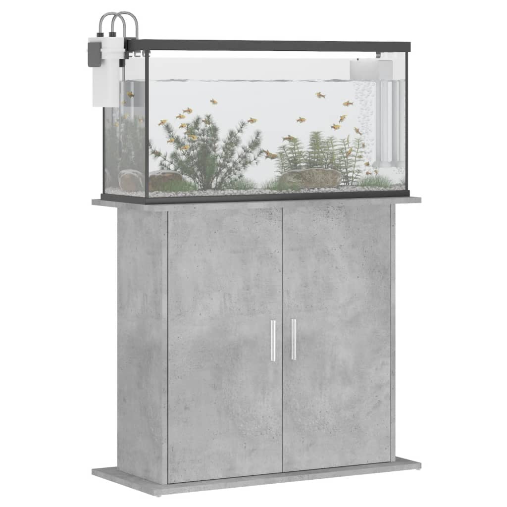vidaXL Support pour aquarium gris béton 81x36x73 cm bois d'ingénierie