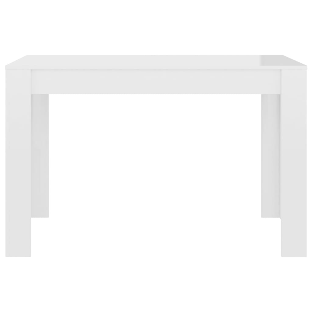 vidaXL Table de salle à manger Blanc brillant 120x60x76 cm Aggloméré