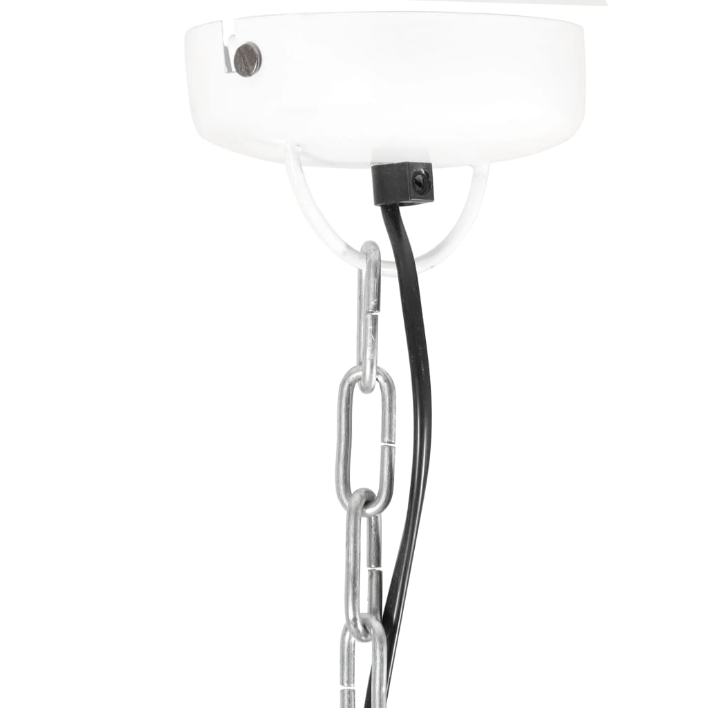 vidaXL Lampe suspendue industrielle 25 W Blanc Rond Manguier 42 cm E27