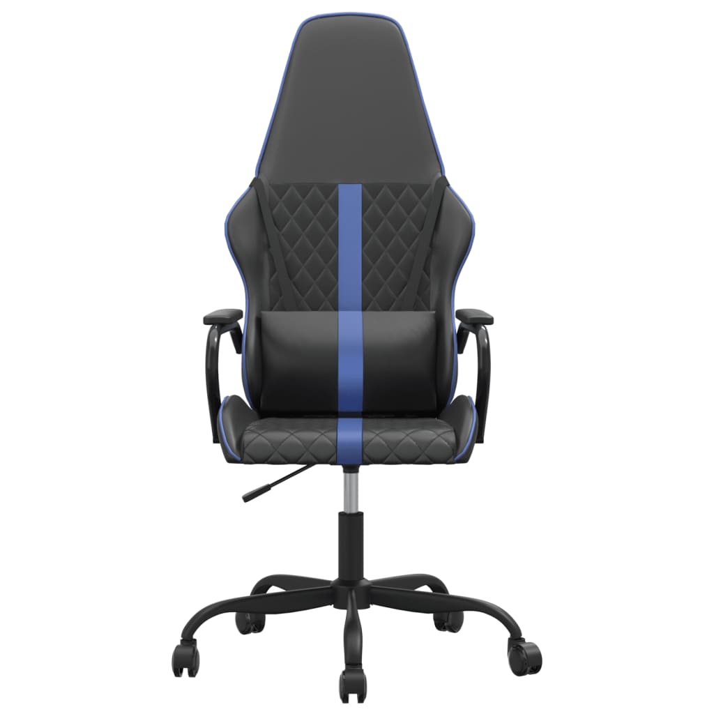 vidaXL Chaise de jeu de massage bleu et noir similicuir