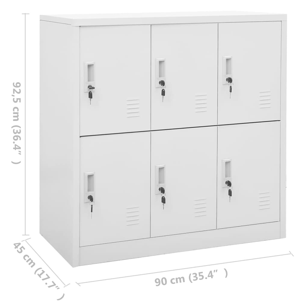 15 casiers casier à clé en acier 90x180 cm, finition gris clair VidaXL  339821 - Habitium®