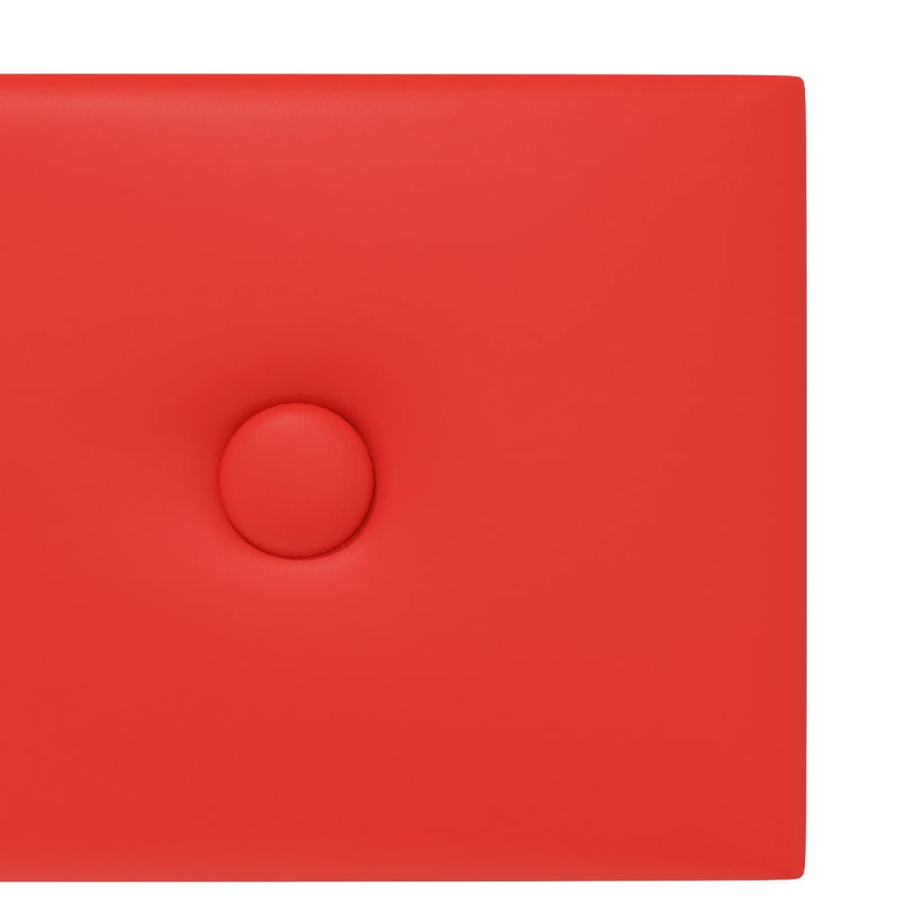 vidaXL Panneaux muraux 12 pcs Rouge 60x15 cm Similicuir 1,08 m²