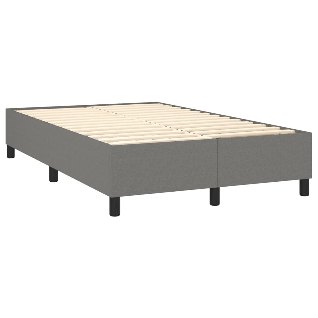 vidaXL Lit à sommier tapissier avec matelas Gris foncé 120x200cm Tissu